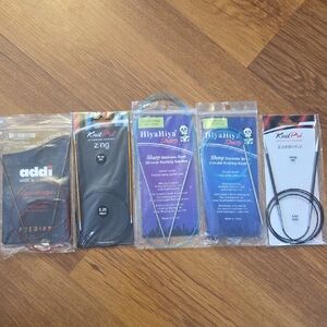 EUC Mixed Brands Fixed Circular Knitting Needle Lot ×5 Pairs